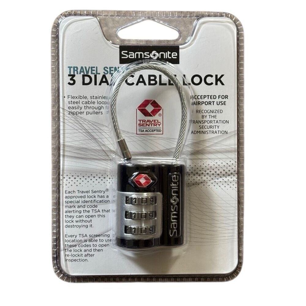 Samsonite Travel Sentry 3 Dial Cable Lock *New*